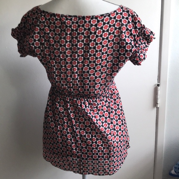 Max Studio SS floral top M empire waist - Picture 6 of 8